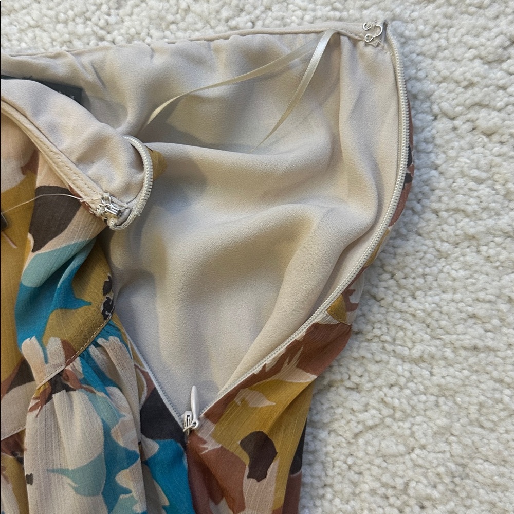 Lauren Ralph Lauren Floral Tiered Maxi Skirt in Teal, Brown & Cream - Picture 7 of 8